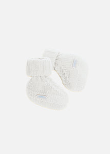 Scarpine baby in cashmere da Unisex in colore panna