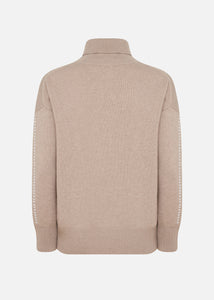 Cashmere hand-embroidered turtleneck sweater
