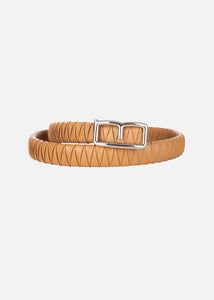 Woven leather belt