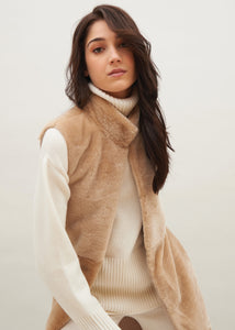 Gilet lungo in shearling