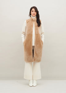 Gilet lungo in shearling
