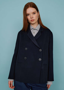 Coat in double cashmere and wool