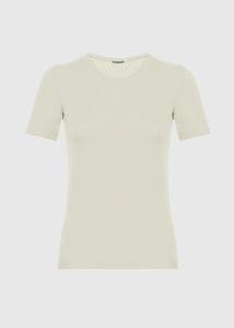 Maglia girocollo in cashmere light da donna, bianco