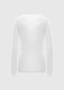 Maglia girocollo in cashmere light da donna, bianco