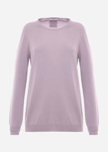 Maglione girocollo in cashmere da Donna in colore lilla