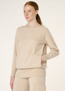Woold and cashmere boat neck sweater
