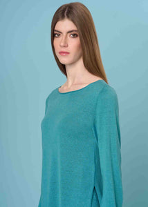 Silk and linen boat neck sweater