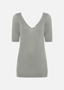 Silk and linen V-neck sweater