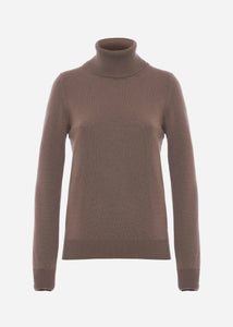 Maglione collo alto in cashmere da Donna in colore marrone