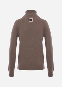 Maglione collo alto in cashmere da Donna in colore marrone