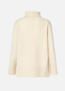 Turtleneck sweater in regenerated cashmere and wool