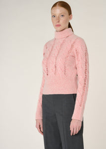 Turtleneck sweater in cashmere, virgin wool and silk
