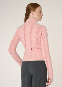 Turtleneck sweater in cashmere, virgin wool and silk