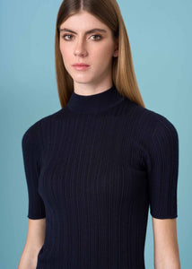 Turtleneck sweater in cashmere and silk