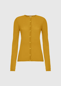 Cardigan in cashmere light da donna, giallo