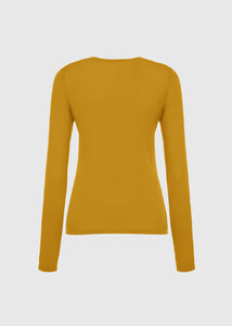 Cardigan in cashmere light da donna, giallo