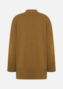 Regenerated cashmere and wool cardigan