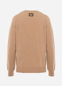 Maglione girocollo in cashmere da Uomo in colore beige