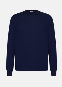Crewneck sweater in wool, silk and cashmere