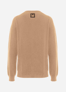 Maglione scollo V in cashmere da Uomo in colore beige