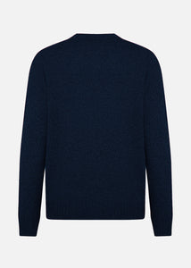 Mouliné cashmere crewneck sweater
