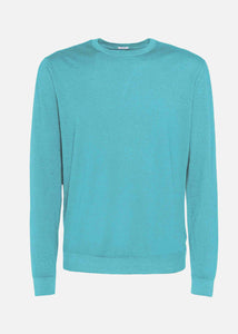 Crew neck sweater in cashmere and silk