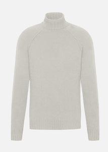 Turtleneck sweater in regenerated cashmere and virgin wool