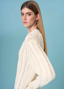 Unisex crew neck sweater in cashmere and cotton
