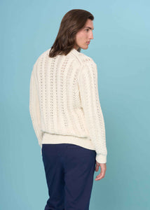 Unisex crew neck sweater in cashmere and cotton