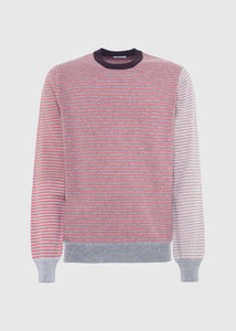 Maglia girocollo in cashmere a righe, Unisex, multicolor