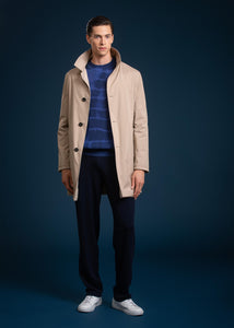 Cashmere and nylon reversible coat